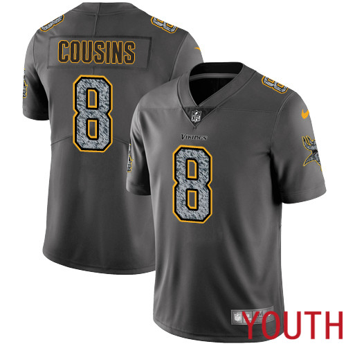 Minnesota Vikings #8 Limited Kirk Cousins Gray Static Nike NFL Youth Jersey Vapor Untouchable->youth nfl jersey->Youth Jersey